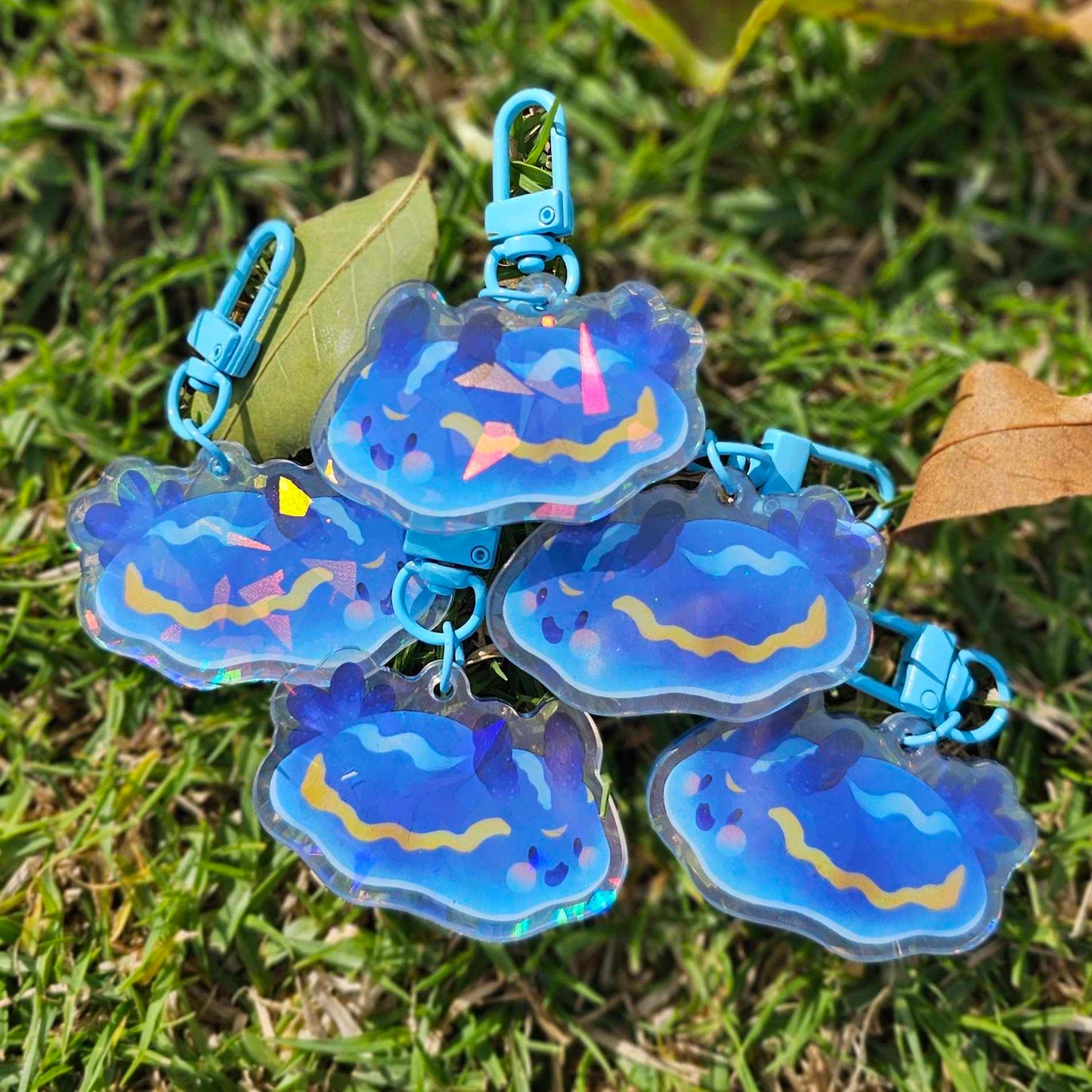 Nudibranch Sea Slug Keychain | Porter's Chromodorid (Felimare Porterae)