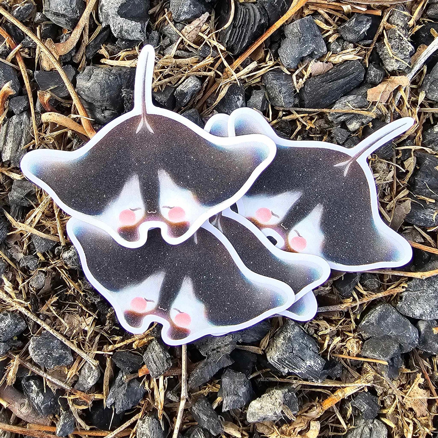 Manta Ray Sand Glitter Frosted Sticker